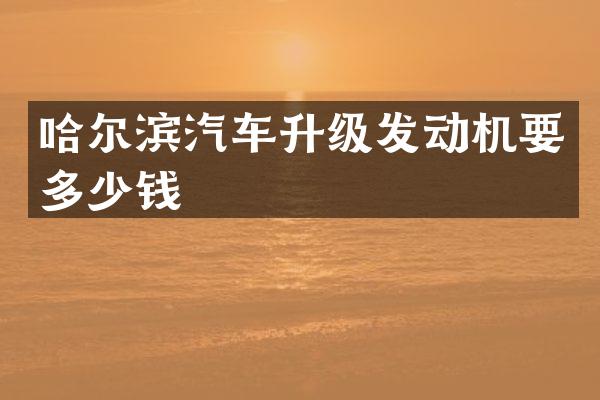 哈尔滨汽车升级发动机要多少钱