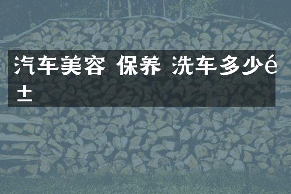 汽车美容 保养 洗车多少钱