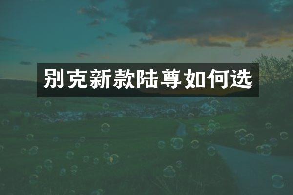 别克新款陆尊如何选