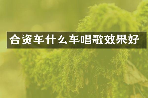 合资车什么车唱歌效果好