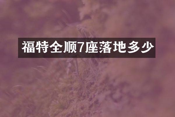 福特全顺7座落地多少