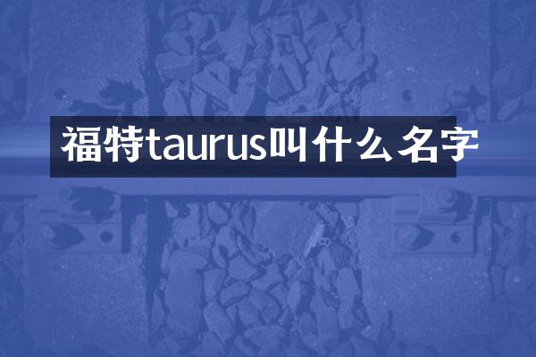 福特taurus叫什么名字