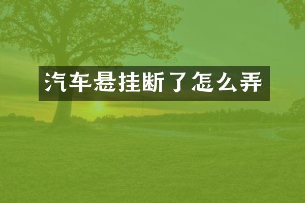 汽车悬挂断了怎么弄