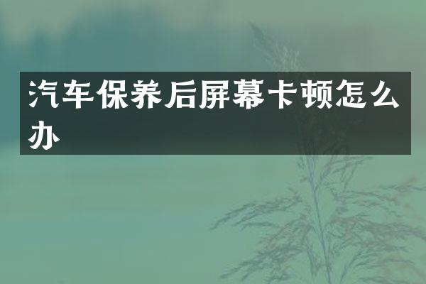 汽车保养后屏幕卡顿怎么办