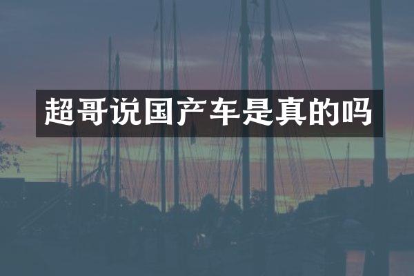 超哥说国产车是真的吗