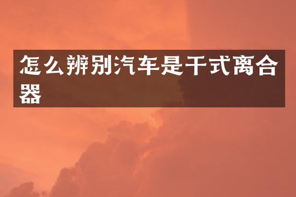 怎么辨别汽车是干式离合器