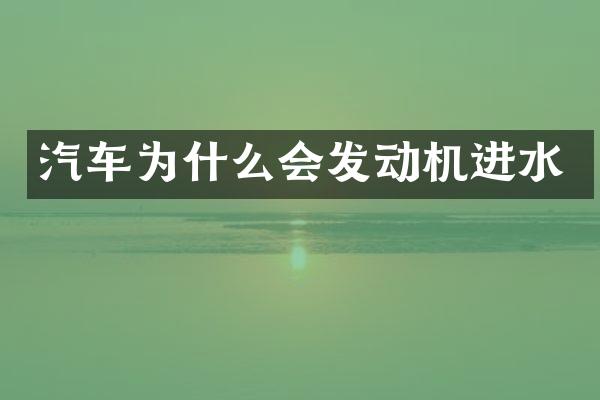 汽车为什么会发动机进水