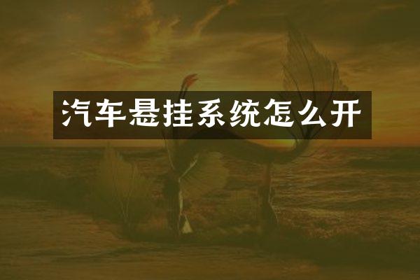 汽车悬挂系统怎么开