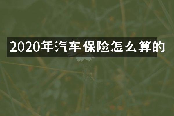 2020年汽车保险怎么算的