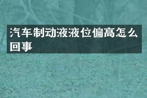 汽车制动液液位偏高怎么回事