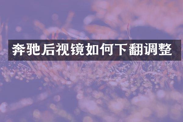 奔驰后视镜如何下翻调整