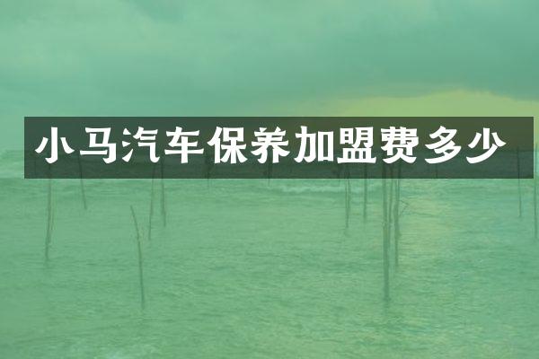 小马汽车保养加盟费多少