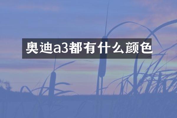 奥迪a3都有什么颜色