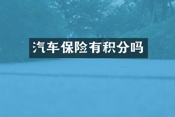 汽车保险有积分吗