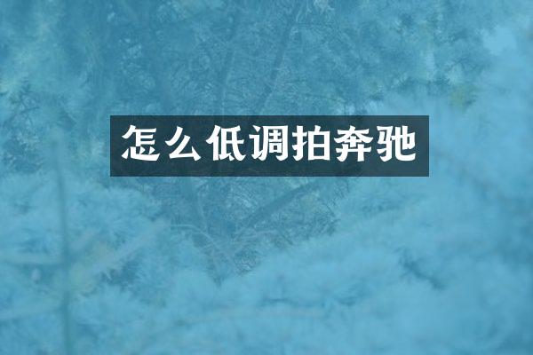 怎么低调拍奔驰