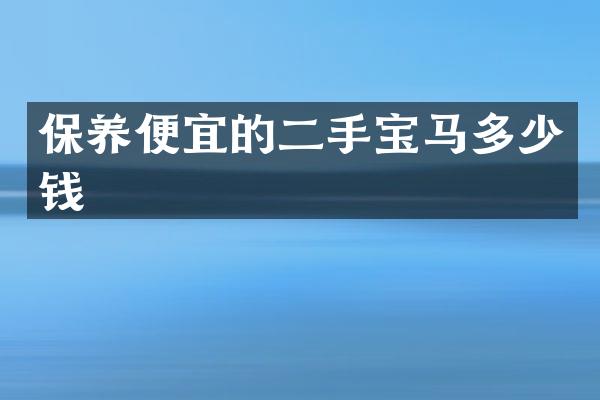 保养便宜的二手宝马多少钱