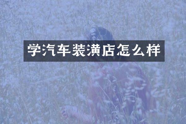 学汽车装潢店怎么样
