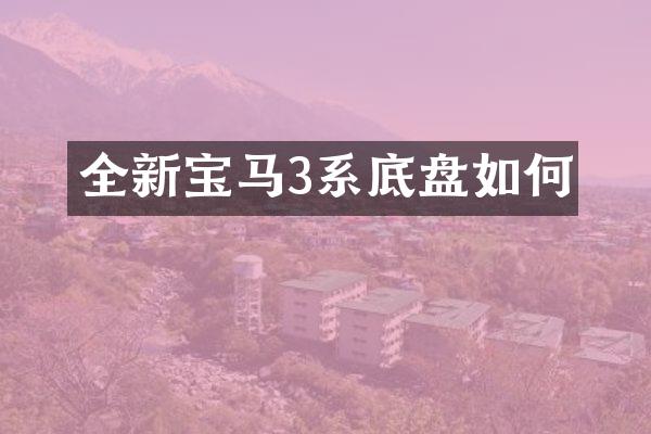 全新宝马3系底盘如何