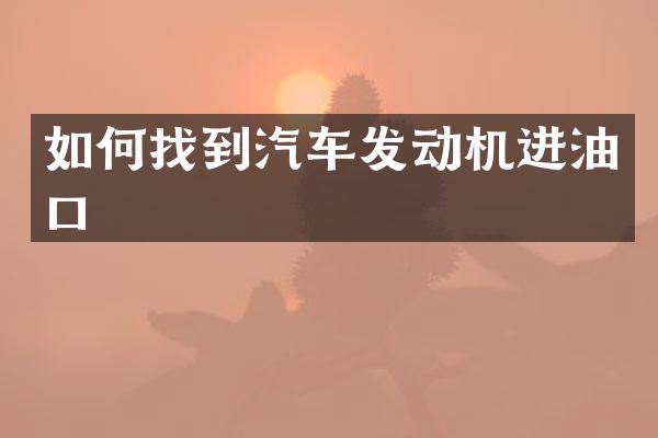如何找到汽车发动机进油口