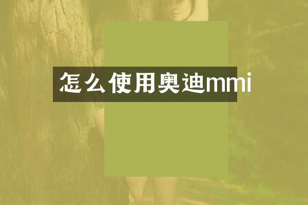 怎么使用奥迪mmi