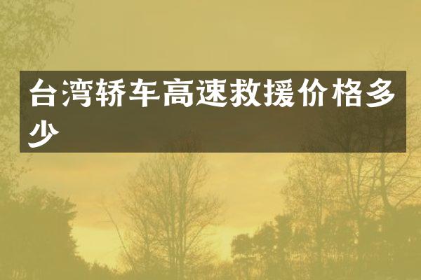 台湾轿车高速救援价格多少
