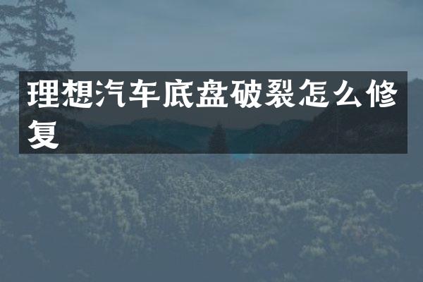理想汽车底盘破裂怎么修复