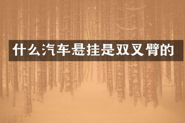 什么汽车悬挂是双叉臂的