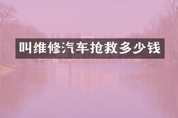 叫维修汽车抢救多少钱
