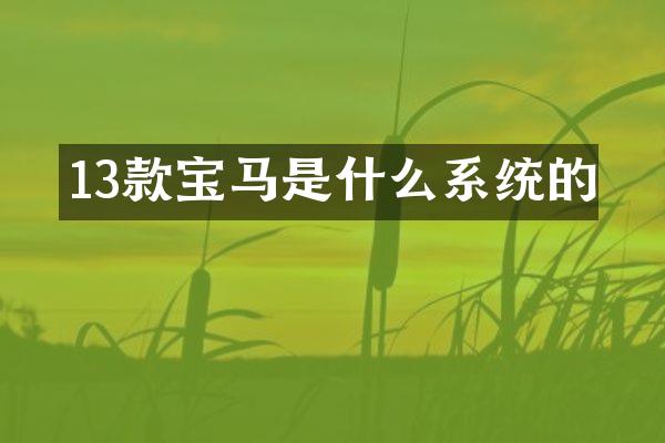 13款宝马是什么系统的