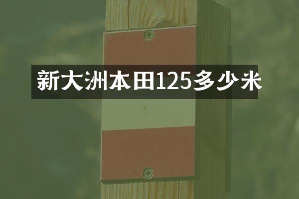 新大洲本田125多少米