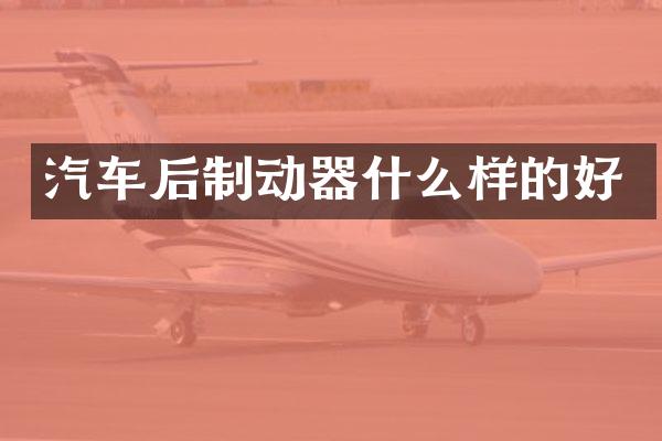 汽车后制动器什么样的好