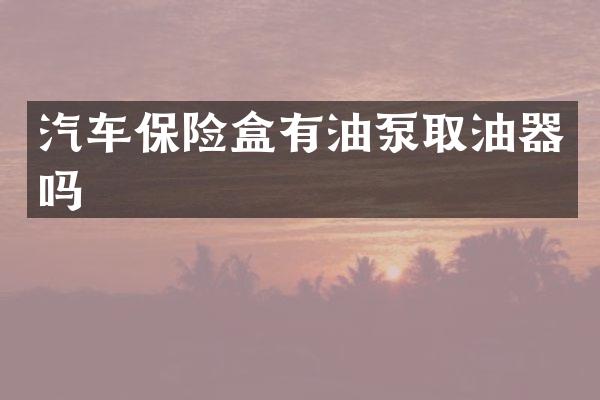 汽车保险盒有油泵取油器吗