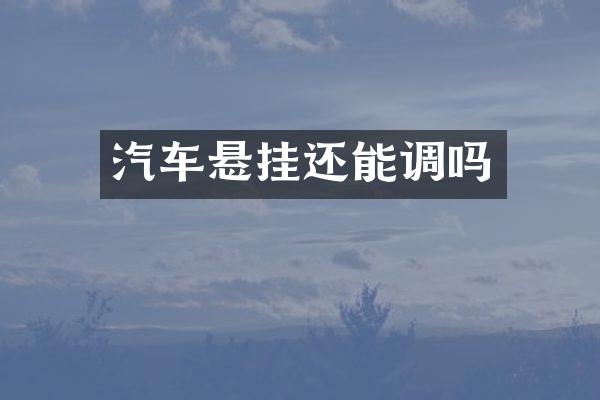 汽车悬挂还能调吗