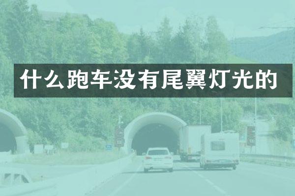 什么跑车没有尾翼灯光的