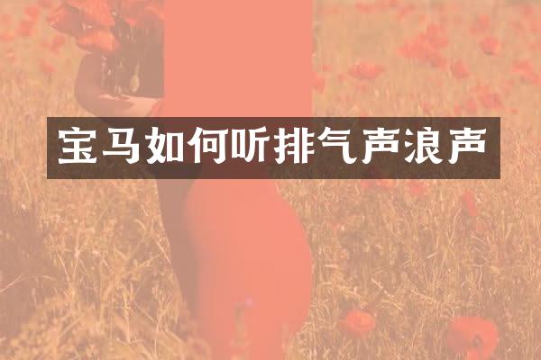 宝马如何听排气声浪声