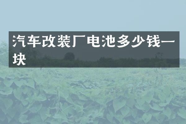 汽车改装厂电池多少钱一块
