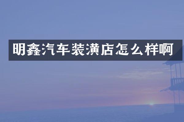 明鑫汽车装潢店怎么样啊