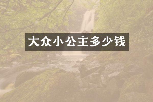大众小公主多少钱