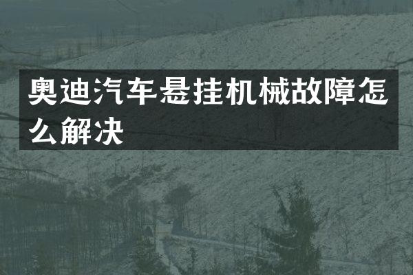 奥迪汽车悬挂机械故障怎么解决