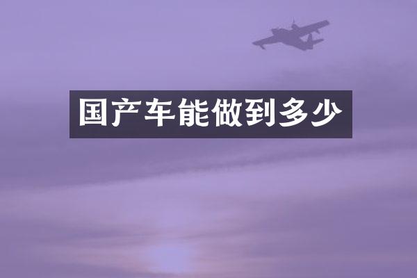 国产车能做到多少