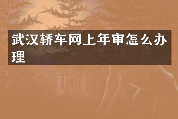 武汉轿车网上年审怎么办理