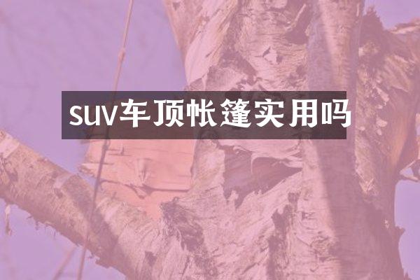 suv车顶帐篷实用吗
