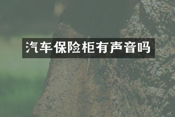 汽车保险柜有声音吗