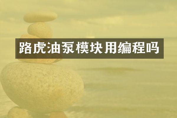 路虎油泵模块用编程吗