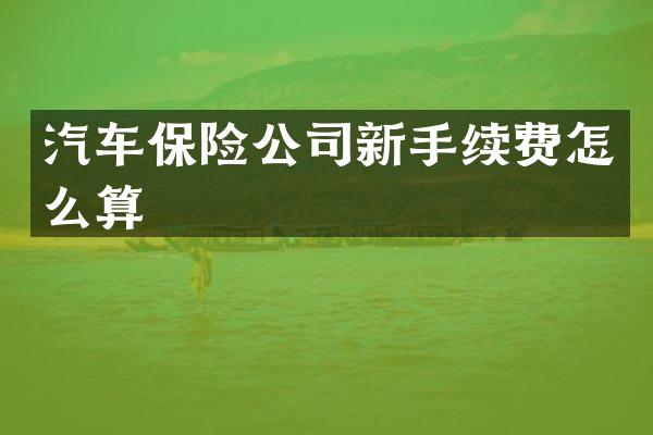 汽车保险公司新手续费怎么算