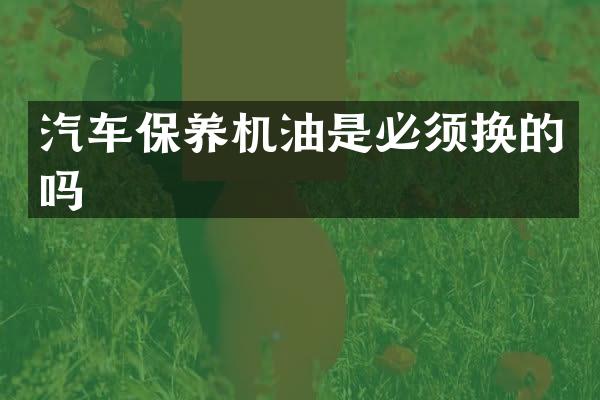 汽车保养机油是必须换的吗
