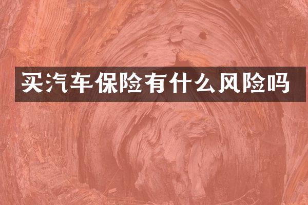 买汽车保险有什么风险吗