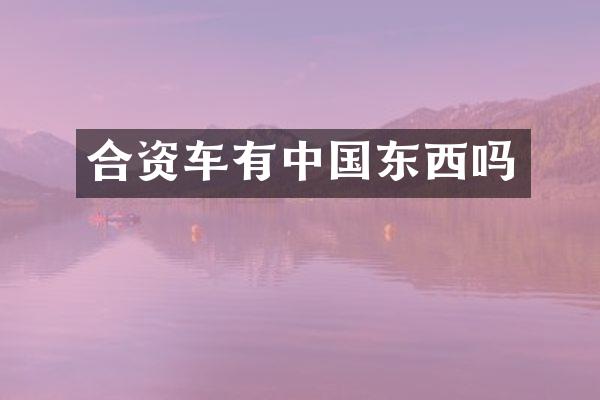 合资车有中国东西吗