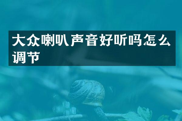 大众喇叭声音好听吗怎么调节