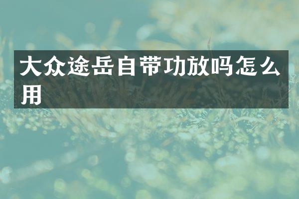 大众途岳自带功放吗怎么用